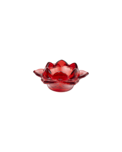 Bakaji Glass Candle Holder - Red