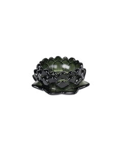 Bakaji Glass Candle Holder - Dark Green