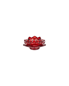 Bakaji Glass Candle Holder - Red