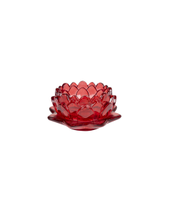 Bakaji Glass Candle Holder - Red