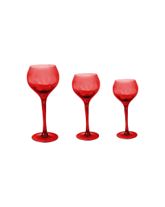 Bakaji Glass Candle Holder - Red