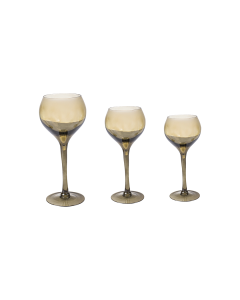 Bakaji Glass Candle Holder - Gray