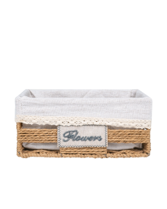 Paxton Storage Basket Beige Iron Fabric