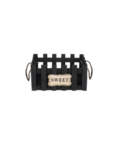 Bron Storage Basket Black Plywood