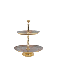 QA Ceramic Serving Plate - Gold