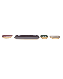 QA Ceramic Serving Plate - Gold