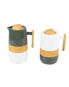 QA Wooden Flask Set Green