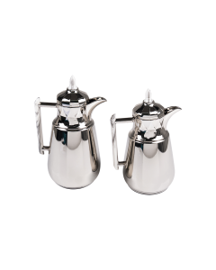 QA Flask Set Silver Wooden