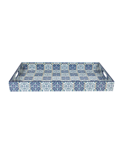 Al Saif India Blue Pattern Rectangle Rendering Float