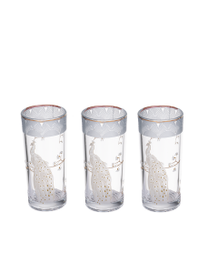 Al Saif Tawus Peacock Glass Water Cup Set