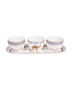 Al Saif Tarhal Yogurt Set Terhal Porcelain With Plate 4Pcs