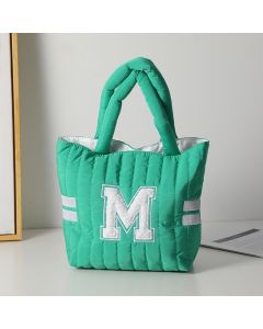 Simple English Letter Shoulder Bag - Green