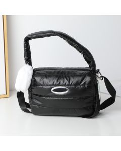 Simple Large Cloud Bag-Black