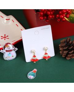 Christmas Series Red Christmas Tree Stud Earrings