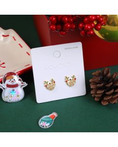Christmas Series Gold Antler Stud Earrings