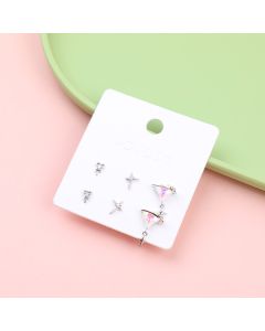 Trendy Love Stud Earrings-3 Pairs