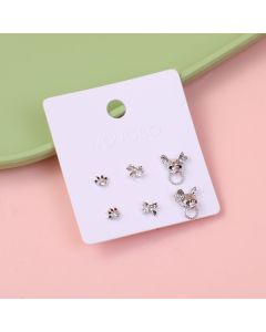 Silver Cat Fashion Earrings