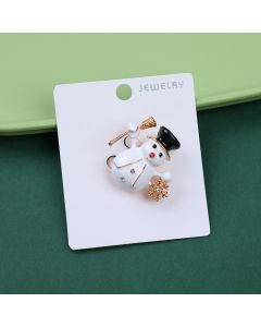 Christmas Series Black Hat Snowman Brooch