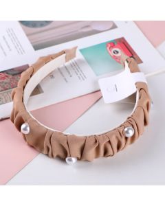 Monochrome Fabric Pearl Hair Band