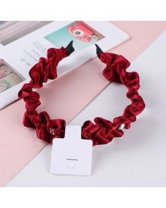 Red Series-Wrinkled Hair Band With Rhinestone