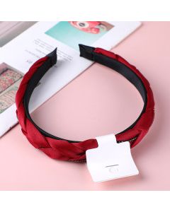 Red Series-Braid Hair Band With Rhinestone