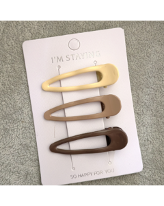 Bubble Tea Color Triangular Hair Clip-3pcs