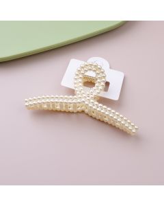 Double Row Pearl Acrylic Claw Clip