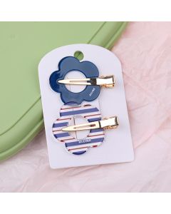 Denim Series Flower Acrylic Hair Clip-2pcs
