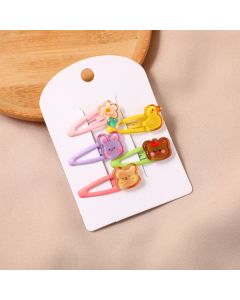Cartoon Series Children's Acrylic Hair Clips - 5 pcs