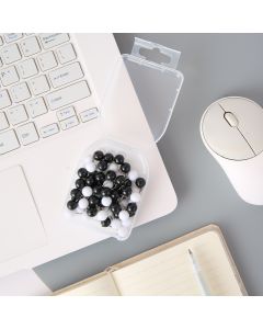 Boxed 9Mm Black And White Ball Studs - 60 pcs