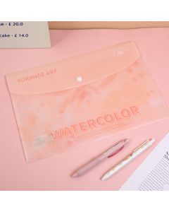 Watercolour Plant Button File Pouch A4