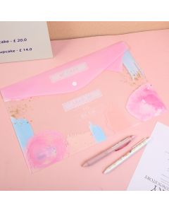 Dazzling Collage Series Button File Pouch Fc (Large Size)