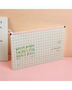 Fresh Lattice Series Drawstring File Pouch Large