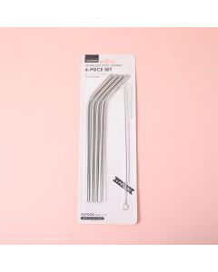 Stainless Steel Straw 4-Piece Set