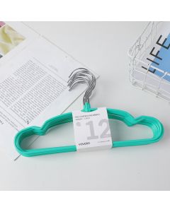 Pvc Coated Children's Hanger 12 Pieces - Green
