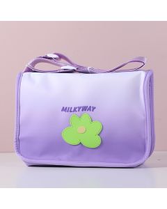 Fresh Gradient Color Flower Square Crossbody Bag- Purple