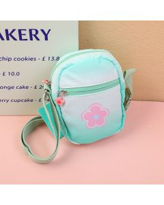 Gradient Color Flower Crossbody Bag With Zipper-Green