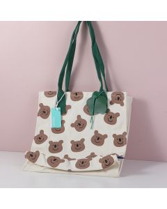 Cute Bear Head Shoulder Bag-Green