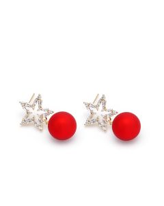 Star Beads Stud Earring-Christmas
