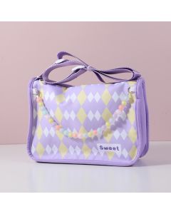 Summer Pearl Chain Crossbody Bag-Purple