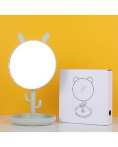 Rabbit Ears Cactus Tall Tabletop Mirror-Green