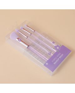 Purple Crystal 4pcs Cosmetic Brush Combo Set