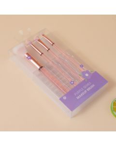 Pink Crystal 4pcs Cosmetic Brush Combo Set