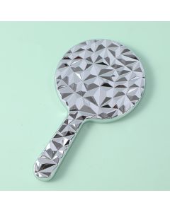 Round Diamond Beauty Mirror With Handle