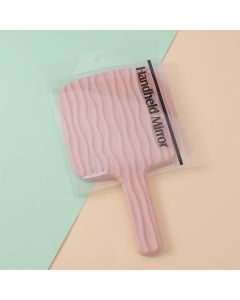 Square Wavy Frosted Beauty Mirror With Handle