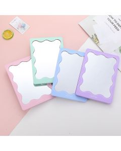 Ins Wavy Wooden Tabletop Mirror