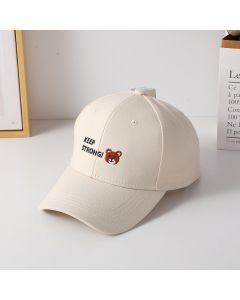 Cartoon Bear Kids Baseball Cap-Beige