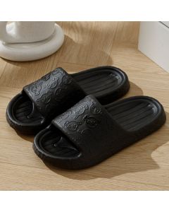 Cartoon Pattern Men's Household Slippers Black Size 44-45