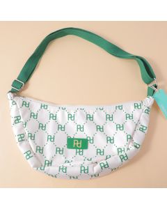 Pd Logo Crossbody Bag With Zipper-Green