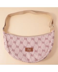 Pd Logo Crossbody Bag With Zipper-Coffee